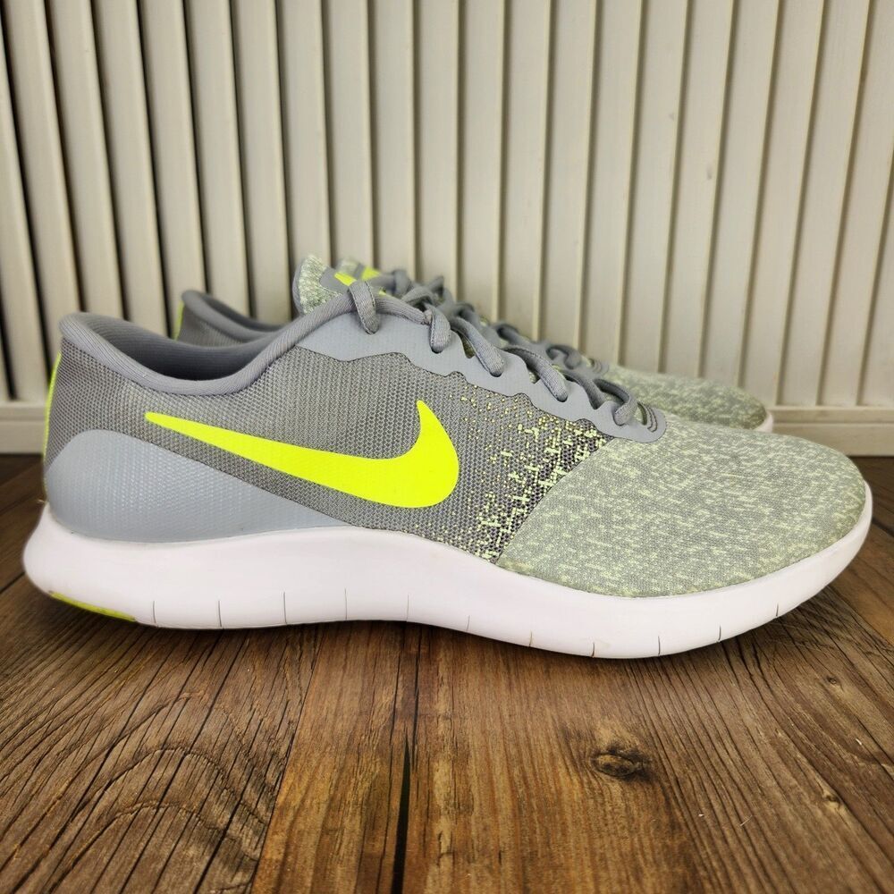 Nike Flex Contact 2017 Womens Sz 10 Gray Green Running Gym Road Shoes 908995-003